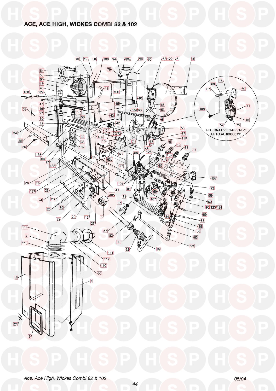 Halstead ACE High (Exploded View)Diagram Heating Spare Parts